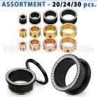 blk433 tunnels gauges anodized surgical steel 316l ear lobe