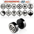 blk434 cheaters  illusion plugs and tapers anodized surgical steel 316l belly button