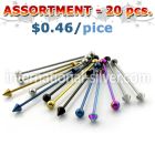 blk45 straight barbells anodized surgical steel 316l 