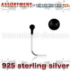 blk460 l shape nose studs silver 925 nose