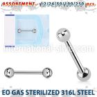 blk482 straight barbells surgical steel 316l nipple