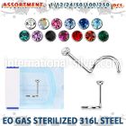 blk483 l shape nose studs surgical steel 316l nose