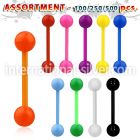 blk491 straight barbells acrylic body jewelry tongue