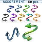 blk502 spirals twisters anodized surgical steel 316l eyebrow