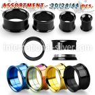 blk537 tunnels gauges anodized surgical steel 316l ear lobe