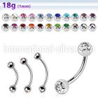 bn18jb3 surgical steel eyebrow bananas eyebrow piercing