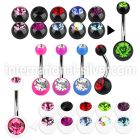 bn2acg belly rings surgical steel 316l with acrylic parts belly button