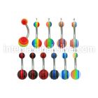 bnbd 316l steel belly banana with 5 8mm acrylic bead ball