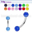 bngt5 surgical steel curvedbarbell acrylic glitter balls 5mm
