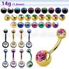 bnt2cg belly rings anodized surgical steel 316l belly button