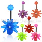 bnuvsp belly rings surgical steel 316l with acrylic parts belly button