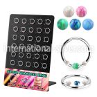 brnhm53 board w silver seamless septum ring w a prong sent opals