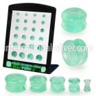 brpg205 green fluorite stone double flare ear plugs 24pcs