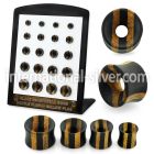 brpg225 ebony teak two tone double flare tunnels 20pcs