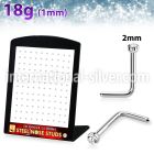 brs134c surgical steel nose studs round clear gem tops