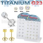bruerbzr1 titanium earring studs 20g press fit cz 12 pairs