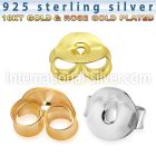 but925 one pair of 18 karat gold plating silver butterfly