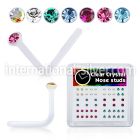 bxa28 l shape nose studs acrylic body jewelry nose