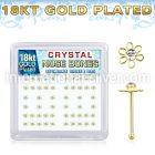 bxfl2cg 18k gold plated silver nose bones with clear flower