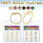 bxnhmx2 18 k plated silver seamless nose ring hoop 22g 18