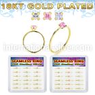 bxnhmx4g 18 k plated silver seamless nose ring 22g square 18