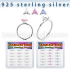 bxnhmx6 silver seamless nose ring hoop 22g triangle color 18