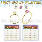 bxnhmx7g 18 k plated silver seamless nose ring 22g star 18