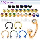 cbet2c horseshoes anodized surgical steel 316l belly button