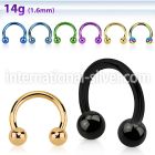 cbtb4 horseshoes anodized surgical steel 316l belly button