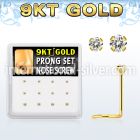 d9gsc11 l shape nose studs gold nose
