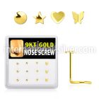 d9gsc4 l shape nose studs gold nose