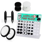 dacb112 cheaters  illusion plugs and tapers acrylic body jewelry belly button