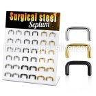 dapg178 display w 316l steel septum retainer in a u shape