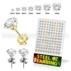 deszrg3 gold pvd plating steel ear studs 2mm 8mm 60