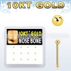 dginb5 10kt gold nose bone with 1.5mm ball shaped top