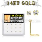 dgsc11 l shape nose studs gold nose