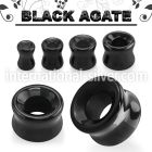 dgsii black agate stone double flare tunnel