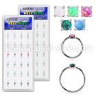 dnsm159 box w silver nose ring w prong set 2mm synthetic opals