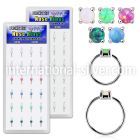 dnsm160 box w silver nose ring w prong set 2.5mm synthetic opals
