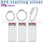 dnsm265 925 silver seamless nose rings 1.5mm prong set clear crystals