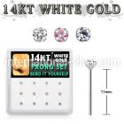 dwys10 box w 14kt white gold bend it nose studs w 2mm mixed czs