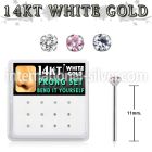 dwys7 box w 14kt white gold bend it nose studs w 1.5mm czs