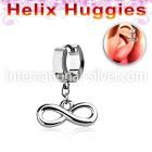 ehh618 helix huggie w a dangling infinity symbol