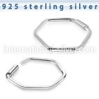 endh silver endless nose ring hoop hexagon shape design