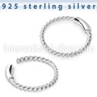 endw sterling silver endless nose ring hoop twisted wire
