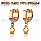 err767 rose gold stainless steel huggie earring w a tulip 