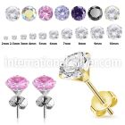 eszr surgical steel prong setting ear studs cz stones