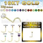 ggszm 18 karat yellow gold nose screw 22g prong set color cz
