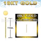 ggysrd1 18 karat gold bend it to fit nose stud 22g gold top