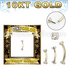 gibnz 10k gold eyebrow banana w thread less top w cz stones